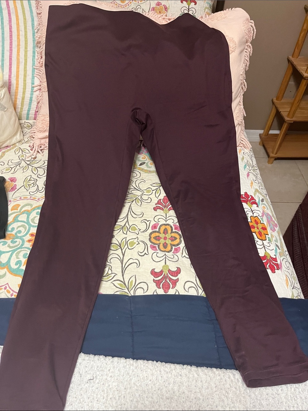 Plus size  Stretch Ponte Leggings - Dark Plum .wide band